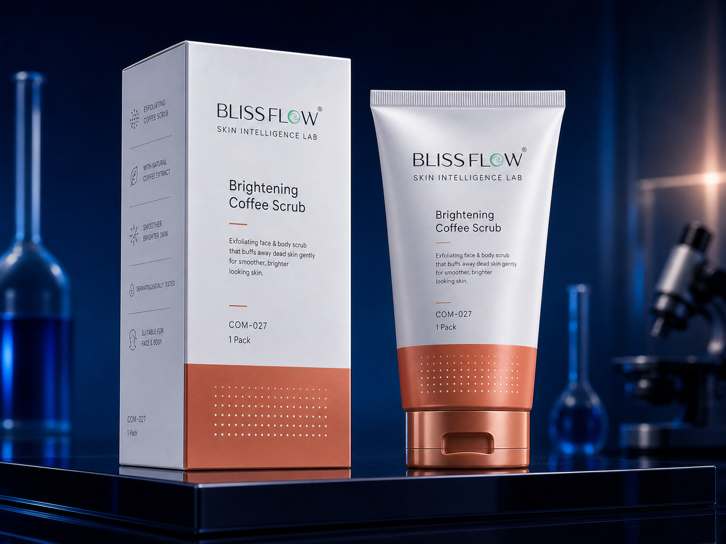 Blissflow Brightening Coffee Scrub packaging concept