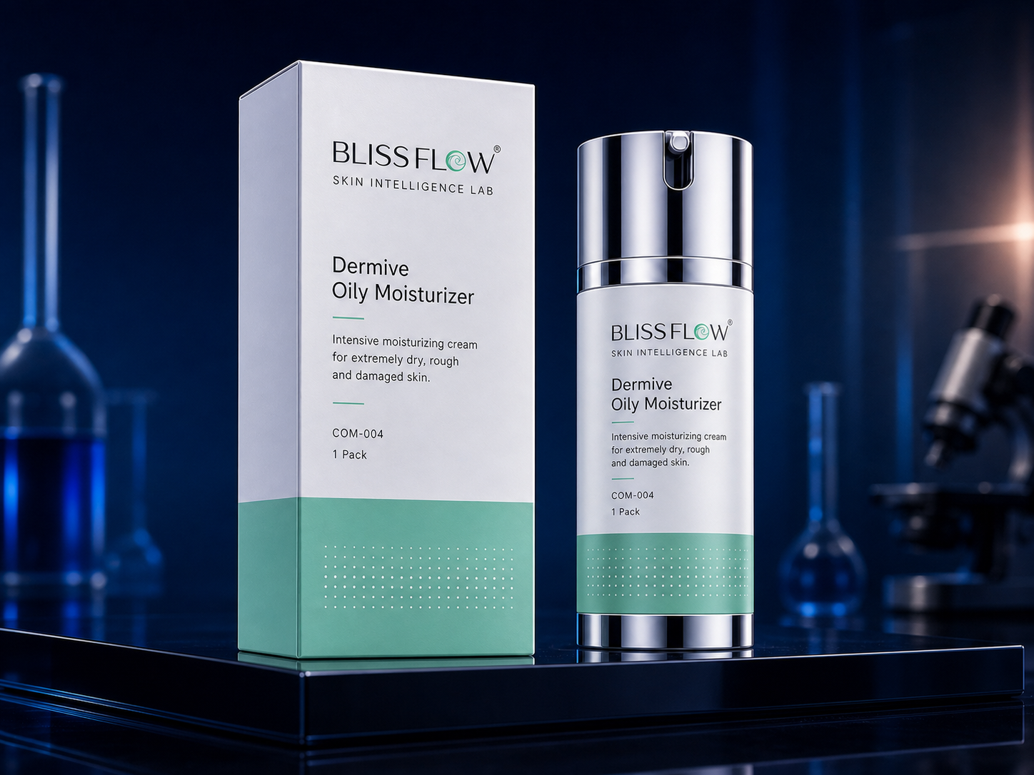 Blissflow Dermive Oily Moisturizer packaging concept
