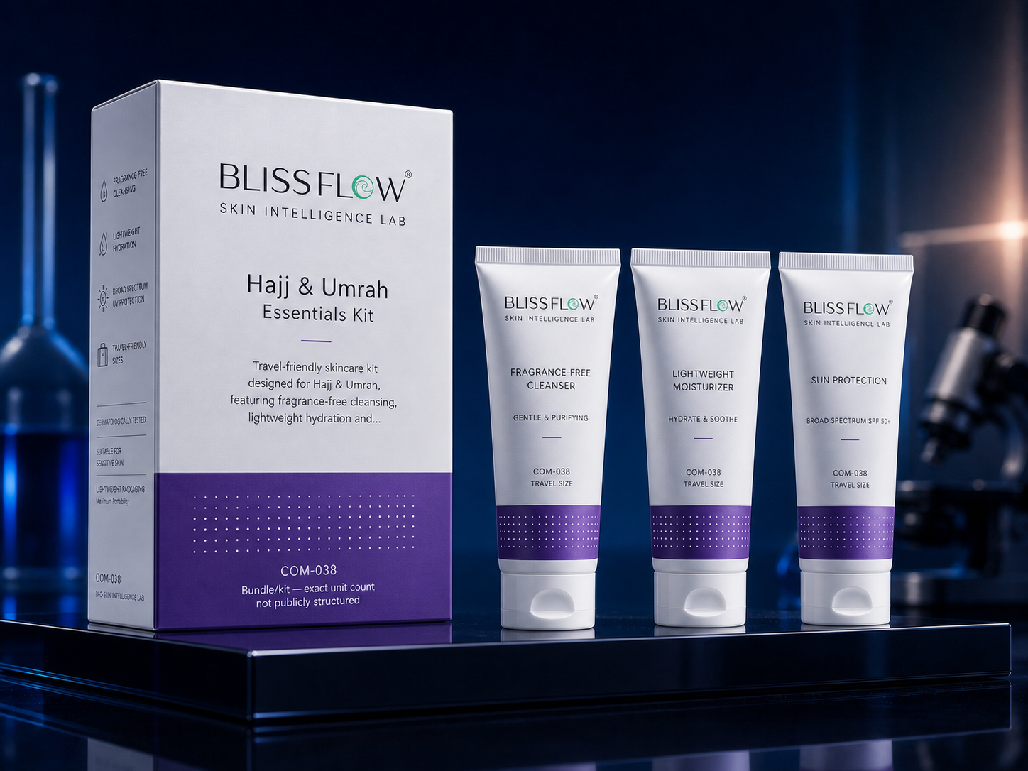 Blissflow Hajj & Umrah Essentials Kit packaging concept