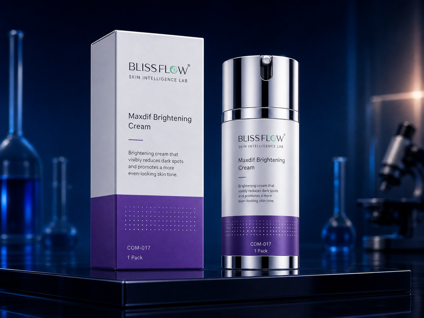 Blissflow Maxdif Brightening Cream packaging concept