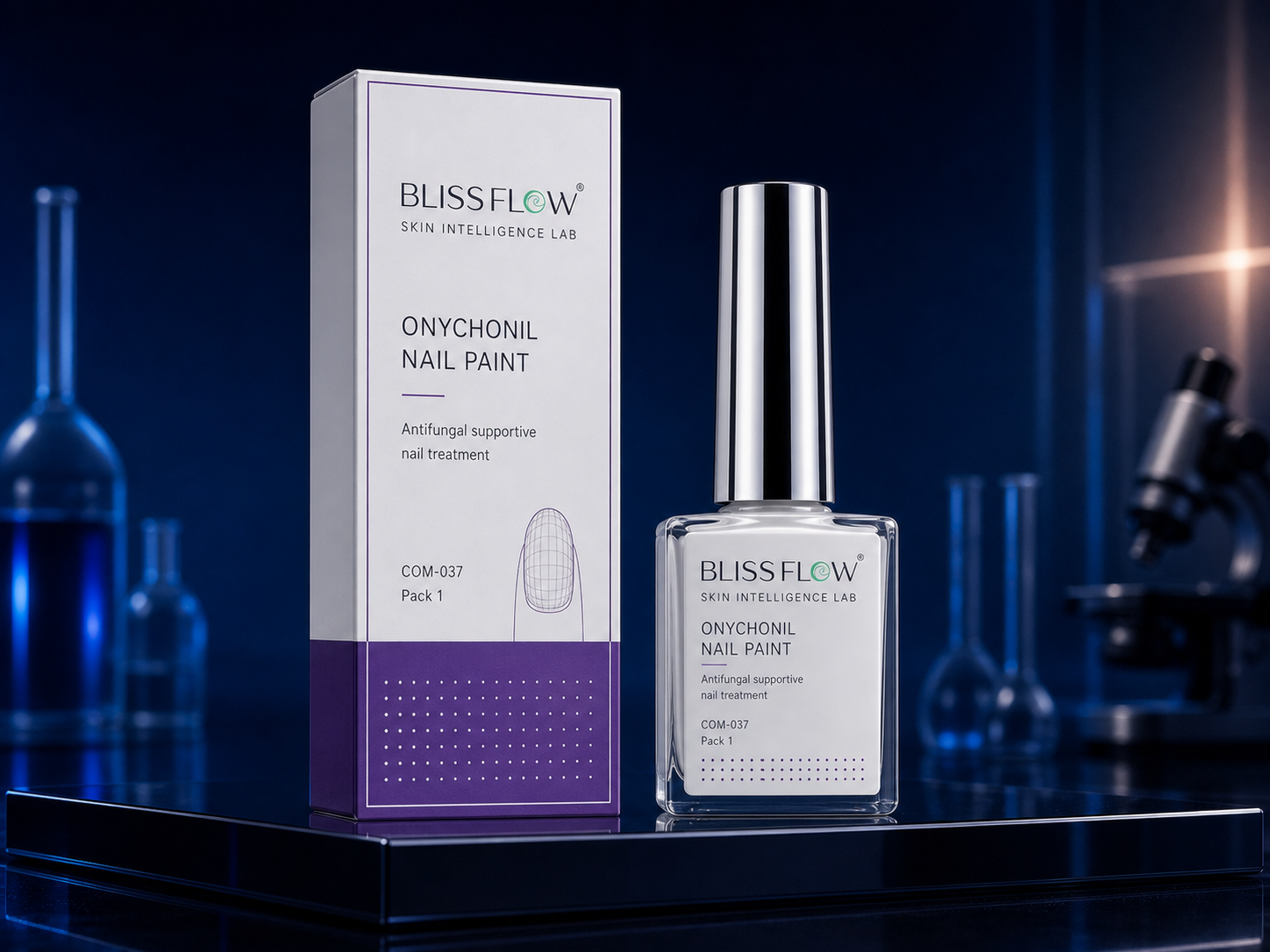 Blissflow Onychonil Nail Paint packaging concept