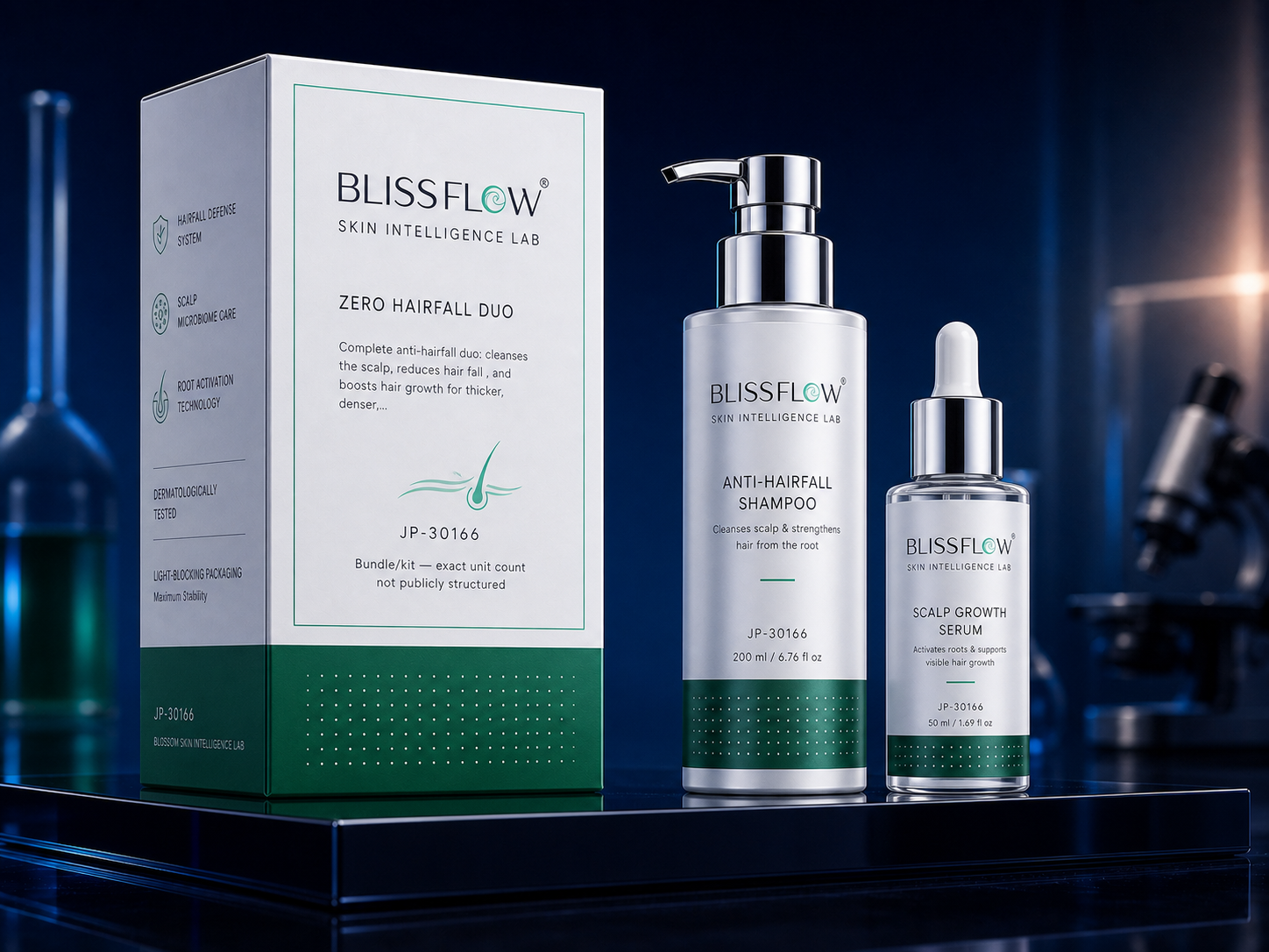 Blissflow ZERO HAIRFALL DUO packaging concept