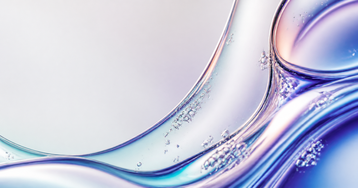 Blissflow clear serum texture with active-spectrum refractions