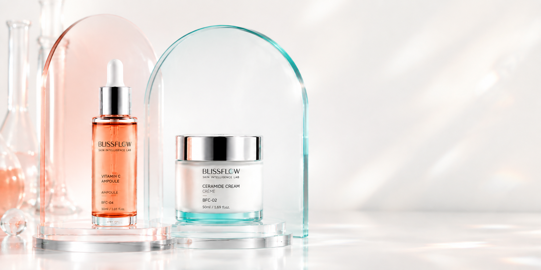 Blissflow Vitamin C Ampoule and Ceramide Cream paired ritual